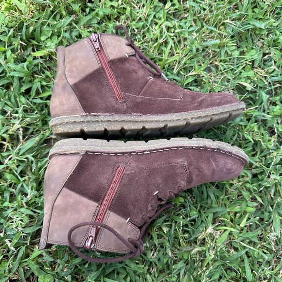 Clarks Collection Tamitha Boots Womens 7 M Purple Suede‎ Leather Lace Up Ankle - Picture 5 of 10